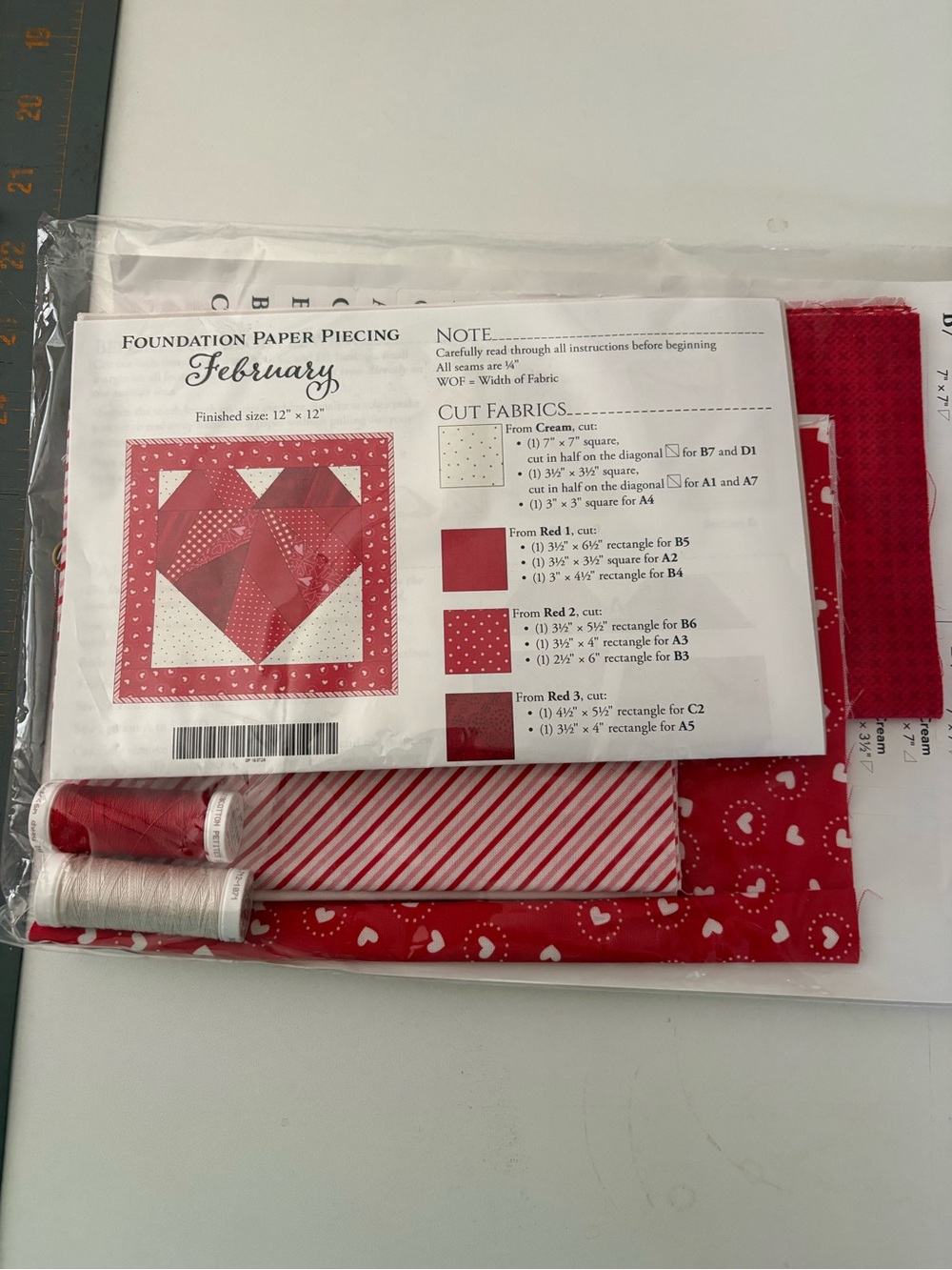 Source Unknown Red Quilting Fabric Bundle